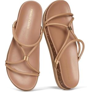 image:imageProject Cloud Sandals Women Dressy with Plush amp Soft Insole  NonSlip Strappy Sandals For Women 2026  Lightweight Slides for Women Footwear  Stylish Womens Sandals FLOATTan