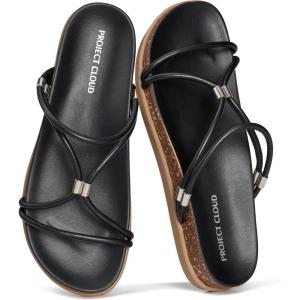 image:imageProject Cloud Sandals Women Dressy with Plush amp Soft Insole  NonSlip Strappy Sandals For Women 2026  Lightweight Slides for Women Footwear  Stylish Womens Sandals FLOATBlack