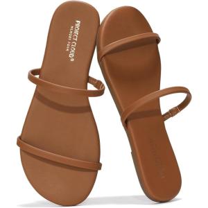 image:imageProject Cloud Summer Sandals for Women 2026  Memory Foam Insole and EcoCrafted Leather Beach Flip Flops for Women  Non Slip and Lightweight Double Strap Womens Sandals TransitionChocolate