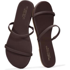 image:imageProject Cloud Summer Sandals for Women 2026  Memory Foam Insole and EcoCrafted Leather Beach Flip Flops for Women  Non Slip and Lightweight Double Strap Womens Sandals TransitionDark Choco