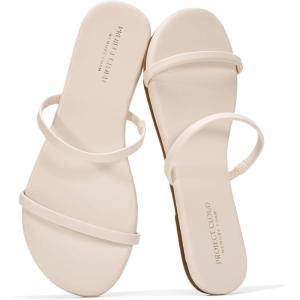 image:imageProject Cloud Summer Sandals for Women 2026  Memory Foam Insole and EcoCrafted Leather Beach Flip Flops for Women  Non Slip and Lightweight Double Strap Womens Sandals TransitionCream