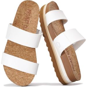 image:imageProject Cloud Womens Sandals  Premium Cork Insole Insole Shoes for Women Lightweight and Non Slip Beach Sandals for Women 2026Offwhite Slide