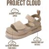 image:imageProject Cloud 100 Genuine Leather Platform Sandals For Women  Memory Foam Insole Slip Resistant Chunky Womens Sandals with adjustable straps  Wedge Sandals for Women 2026 BronzestarWheat Suede