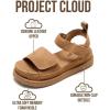 image:imageProject Cloud 100 Genuine Leather Platform Sandals For Women  Memory Foam Insole Slip Resistant Chunky Womens Sandals with adjustable straps  Wedge Sandals for Women 2026 BronzestarChestnut Suede