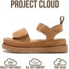 image:imageProject Cloud 100 Genuine Leather Platform Sandals For Women  Memory Foam Insole Slip Resistant Chunky Womens Sandals with adjustable straps  Wedge Sandals for Women 2026 BronzestarChestnut Suede