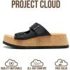 image:imageProject Cloud 100 Genuine Leather Platform Sandals Women Footwear  Plush amp Soft Insole Wedge Womens Sandals  NonSlip and Lightweight Dressy Summer Beach Sandals BarcelonaBlack