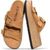 image:imageProject Cloud 100 Genuine Leather Platform Sandals Women Footwear  Plush amp Soft Insole Wedge Womens Sandals  NonSlip and Lightweight Dressy Summer Beach Sandals BarcelonaCamel