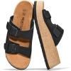 image:imageProject Cloud 100 Genuine Leather Platform Sandals Women Footwear  Plush amp Soft Insole Wedge Womens Sandals  NonSlip and Lightweight Dressy Summer Beach Sandals BarcelonaBlack
