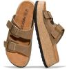 image:imageProject Cloud 100 Genuine Leather Platform Sandals Women Footwear  Plush amp Soft Insole Wedge Womens Sandals  NonSlip and Lightweight Dressy Summer Beach Sandals BarcelonaMushroom