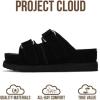 image:imageProject Cloud 100 Genuine Leather Sandals For Women  Platform Sandals Memory Foam Insole Non Slip Womens Sandals with adjustable straps  Wedge Sandals for Women 2026 SilverstarBlack Suede