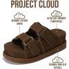 image:imageProject Cloud 100 Genuine Leather Sandals For Women  Platform Sandals Memory Foam Insole Non Slip Womens Sandals with adjustable straps  Wedge Sandals for Women 2026 SilverstarMocha Suede