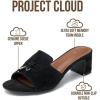 image:imageProject Cloud 100 Genuine Leather Sandals Women Footwear  Memory Foam Insole amp NonSlip Women Sandals Dressy  Lightweight Womens Heels Sandals  Slides for Women 2026 MonacoBlack Suede