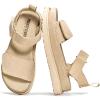 image:imageProject Cloud 100 Genuine Leather Platform Sandals For Women  Memory Foam Insole Slip Resistant Chunky Womens Sandals with adjustable straps  Wedge Sandals for Women 2026 BronzestarWheat Suede