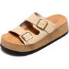 image:imageProject Cloud 100 Genuine Leather Platform Sandals Women Footwear  Plush amp Soft Insole Wedge Womens Sandals  NonSlip and Lightweight Dressy Summer Beach Sandals BarcelonaBeige