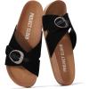 image:imageProject Cloud Womens Sandals  Adjustable Buckle Sandals for Women 2026 with Plush Insole  Lightweight amp Non Slip Slides for Women Footwear BeamingBlack Suede
