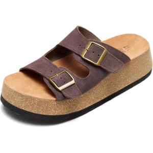 image:imageProject Cloud 100 Genuine Leather Platform Sandals Women Footwear  Plush amp Soft Insole Wedge Womens Sandals  NonSlip and Lightweight Dressy Summer Beach Sandals BarcelonaCoffee