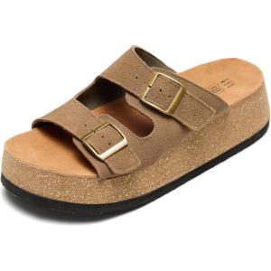 image:imageProject Cloud 100 Genuine Leather Platform Sandals Women Footwear  Plush amp Soft Insole Wedge Womens Sandals  NonSlip and Lightweight Dressy Summer Beach Sandals BarcelonaMushroom