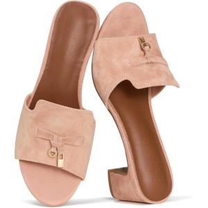 image:imageProject Cloud 100 Genuine Leather Sandals Women Footwear  Memory Foam Insole amp NonSlip Women Sandals Dressy  Lightweight Womens Heels Sandals  Slides for Women 2026 MonacoCherry Blossom Suede