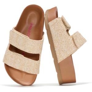 image:imageProject Cloud Girls Sandals Dressy Beach Comfortable with Plush amp Soft Insole Wedge  Non Slip and Lightweight Toddler Sandals Girls Footwear Pismo KidsNatural Raffia